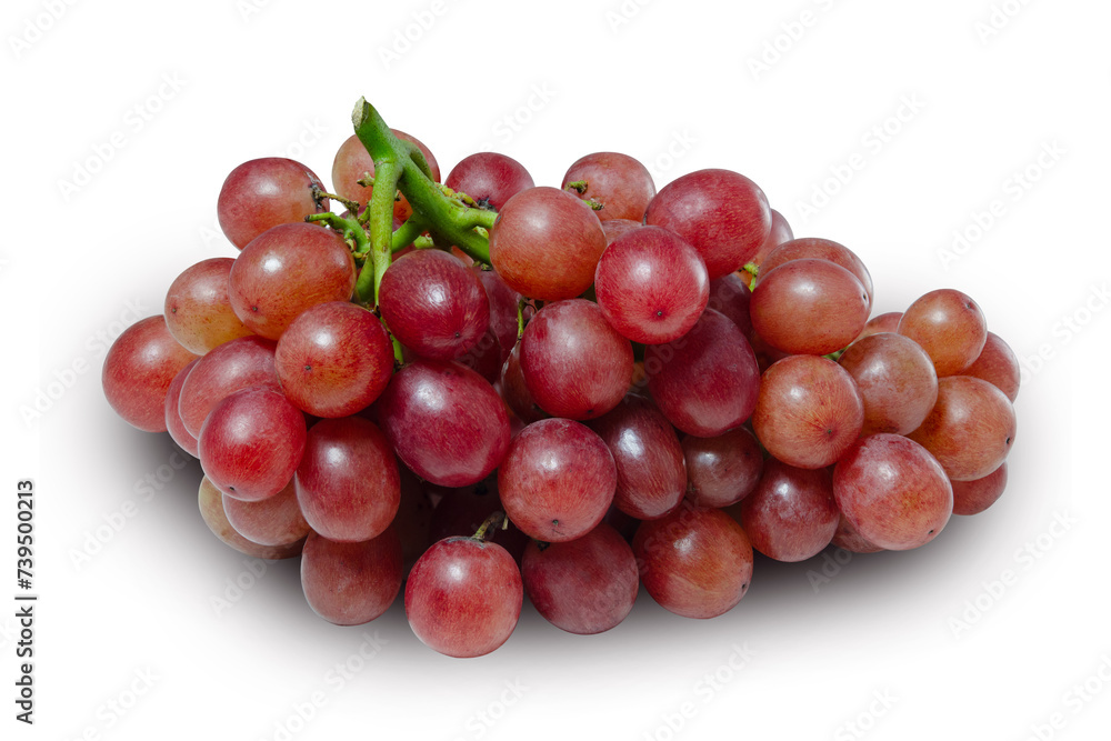 red grapes isolated on gray background. This has clipping path.	