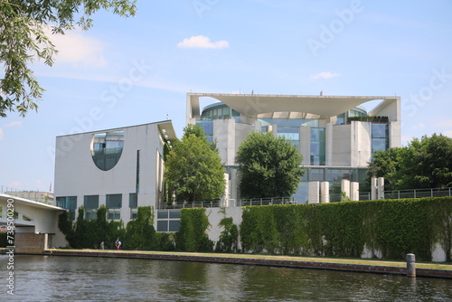 Federal Chancellery in Berlin at the Spree, Germany photo