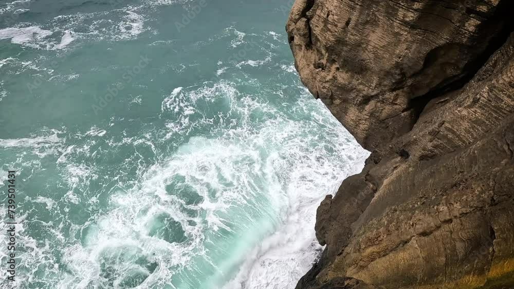 waves crashing on the rocky coast of the Atlantic ocean at Peniche, district of Leiria, Portugal waves crashing on the rocky coast of the Atlantic ocean at Peniche, district of Leiria, Portugal
