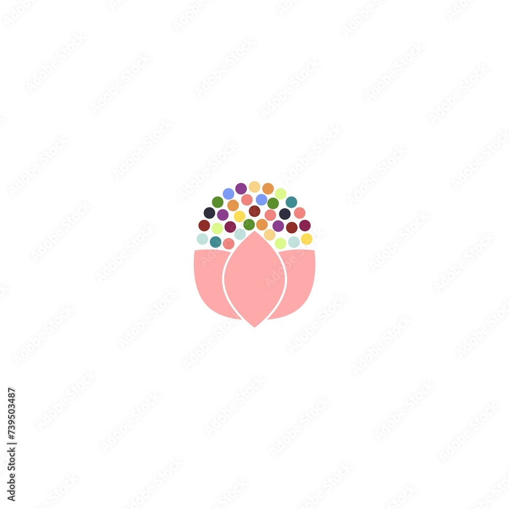 Lotus symbol logo icon isolated on white background Lotus symbol logo icon isolated on white background