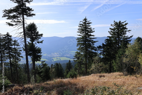 Blick auf die Naturlandschaft am großen Osser im Bayerischen Wald photo