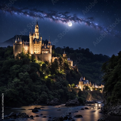 castle in the night photo