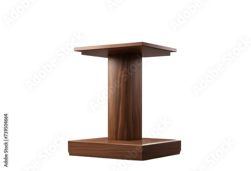 Wooden product presentation podium pedestal or bar table isolated on transparent background