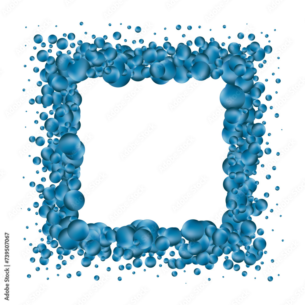 Fototapeta premium Background of blue balls. Template. Screensaver. Photo frame. Eps 10