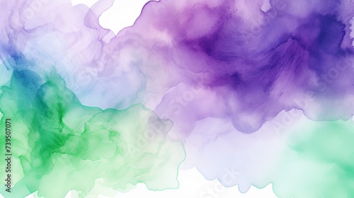 Purple and green abstract watercolor background pattern