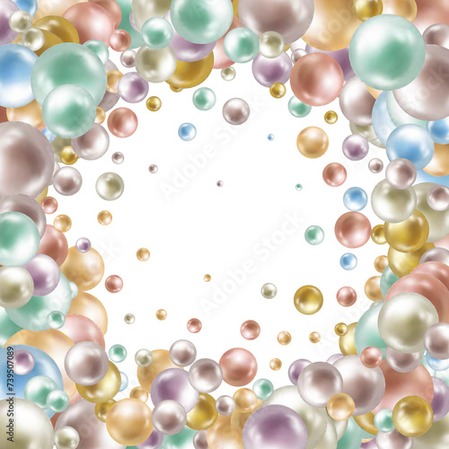 Abstract multicolored background with colie pearls. Modern festive illustration. Eps 10
