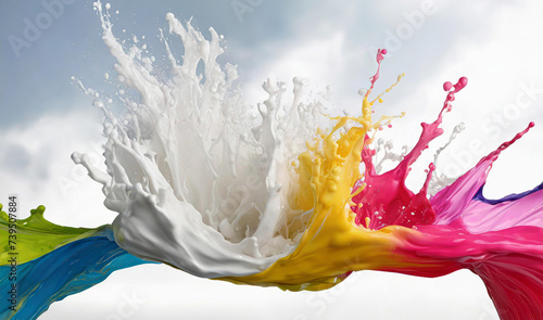 Abstrakcyjne tło, eksplozja kolorowej farby © Iwona