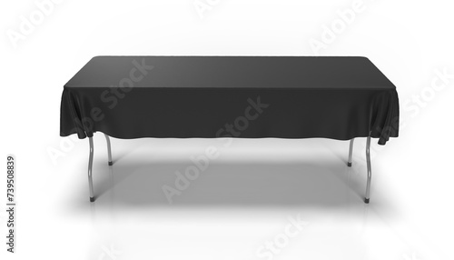 Trade show exhibition advertising runner table half Drape cloth Banner or Table cover. 3d render illustration.