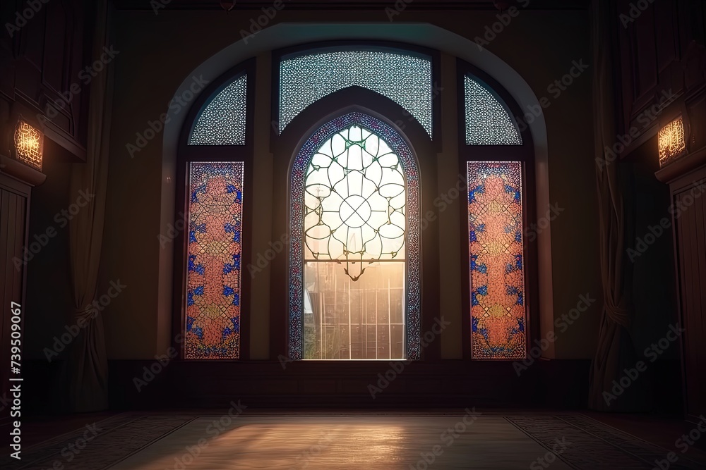 Dawn concept with light from a oriental window.