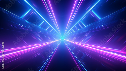 Futuristic Neon Laser light tunnel background