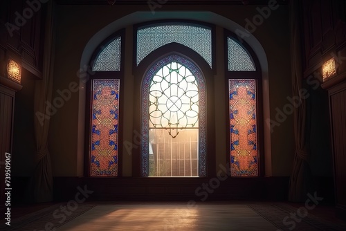 Dawn concept with light from a oriental window.