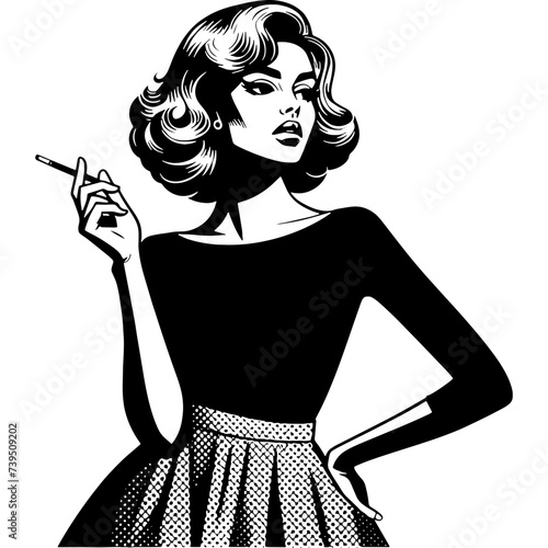 Smoking Vintage Girl