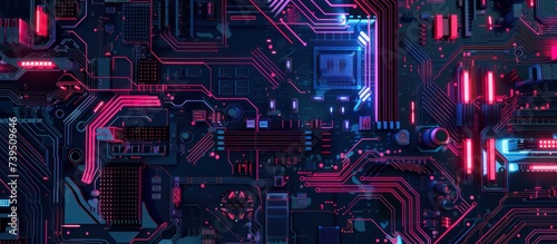 Motherboard digital chip Technology background