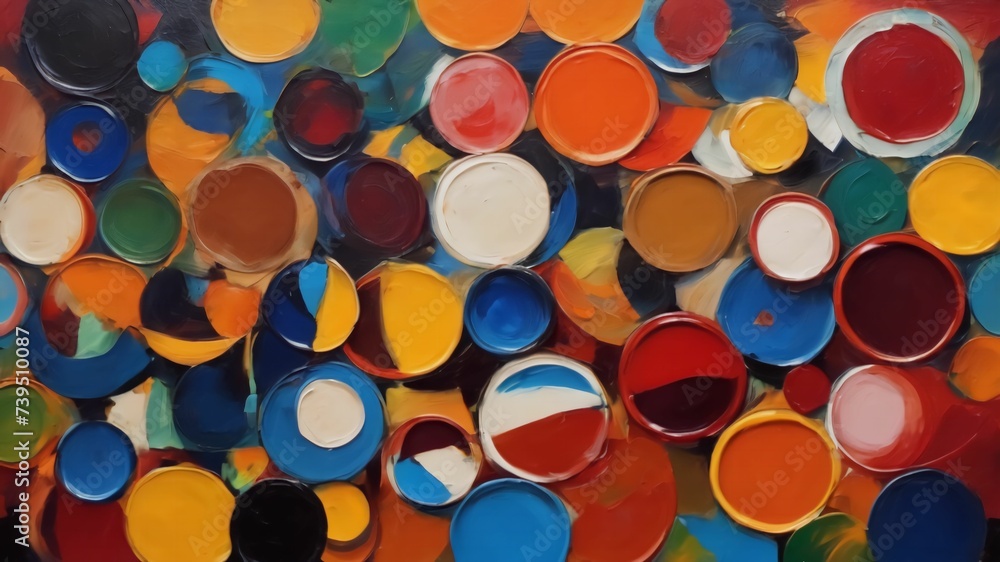 Abstract painting art composition incorporating circles, triangles, squares, rectangles, and twisted lines.Ai generative Abstract painting art composition incorporating circles, triangles, squares, rectangles, and twisted lines.Ai generative
