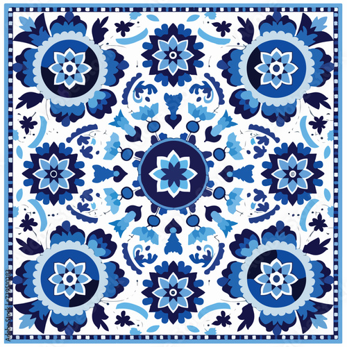Seamles suzani pattern   blue carpet pattern trad photo