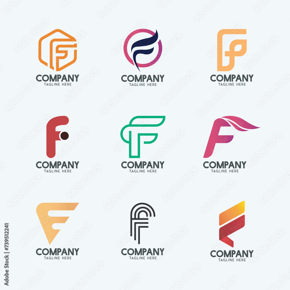 F letter logos F letter logos