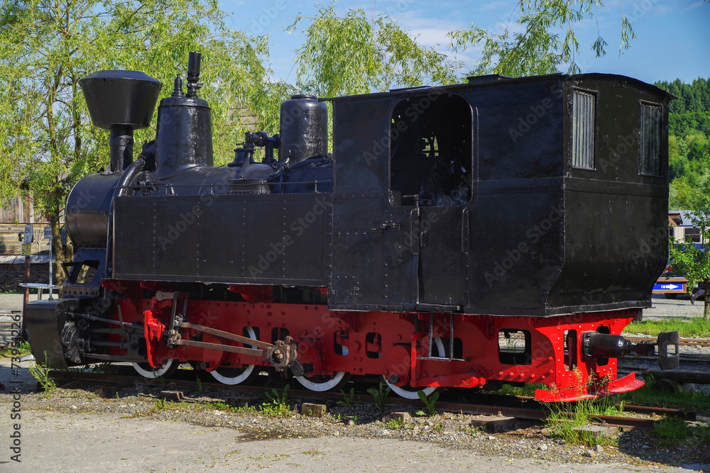 The Well known Mocanita train in Vaser Valley, Maramures County runs on the railway constructed in 1933-1935