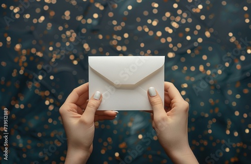 hands holding a white envelope in the hands of someone