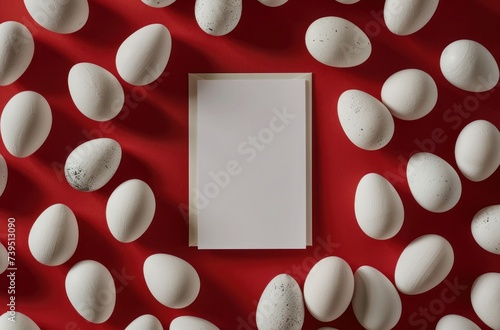 an easter card in the middle of many pieces of easter eggs