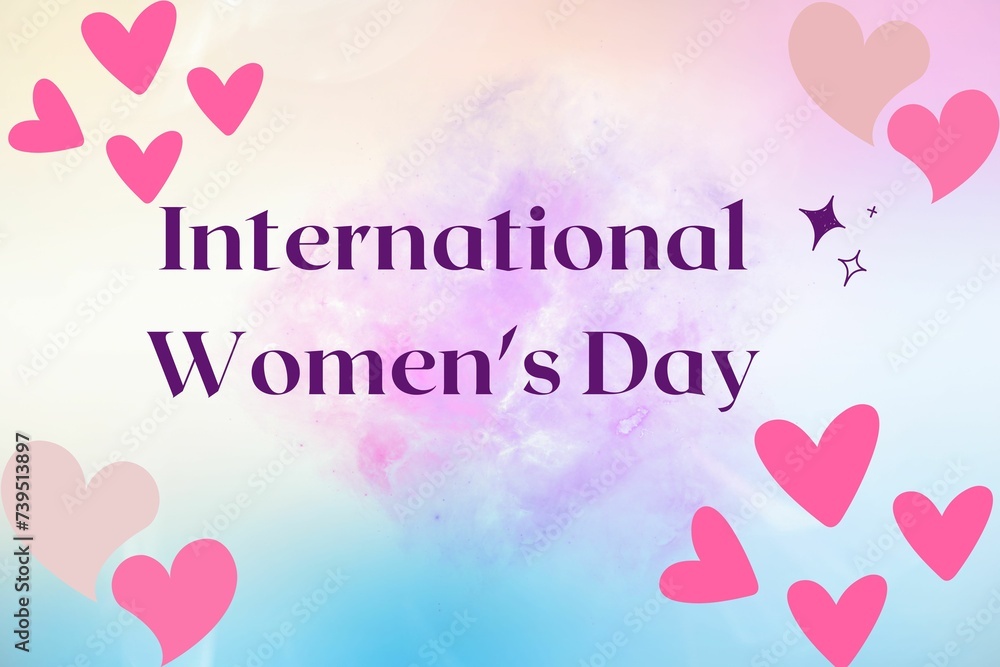 International Women's Day. Vector illustration International Women's Day greeting card. Womens day Greeting with text 8th March International women's day
