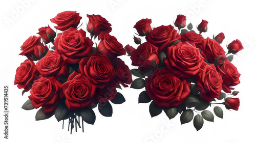 Picture a classic bouquet of red roses—the epitome of love and passion. The velvety petals form tight clusters, exuding timeless elegance on transparent background photo