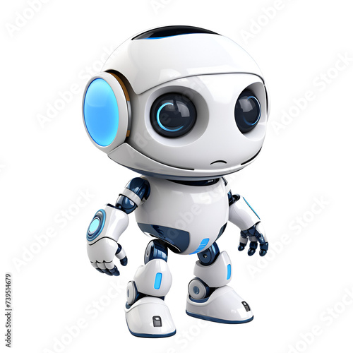3D Cartoon AI Robot Logo Illustration Toy Robot Robot Assistant No Background Perfect for Print on Demand © Kevin