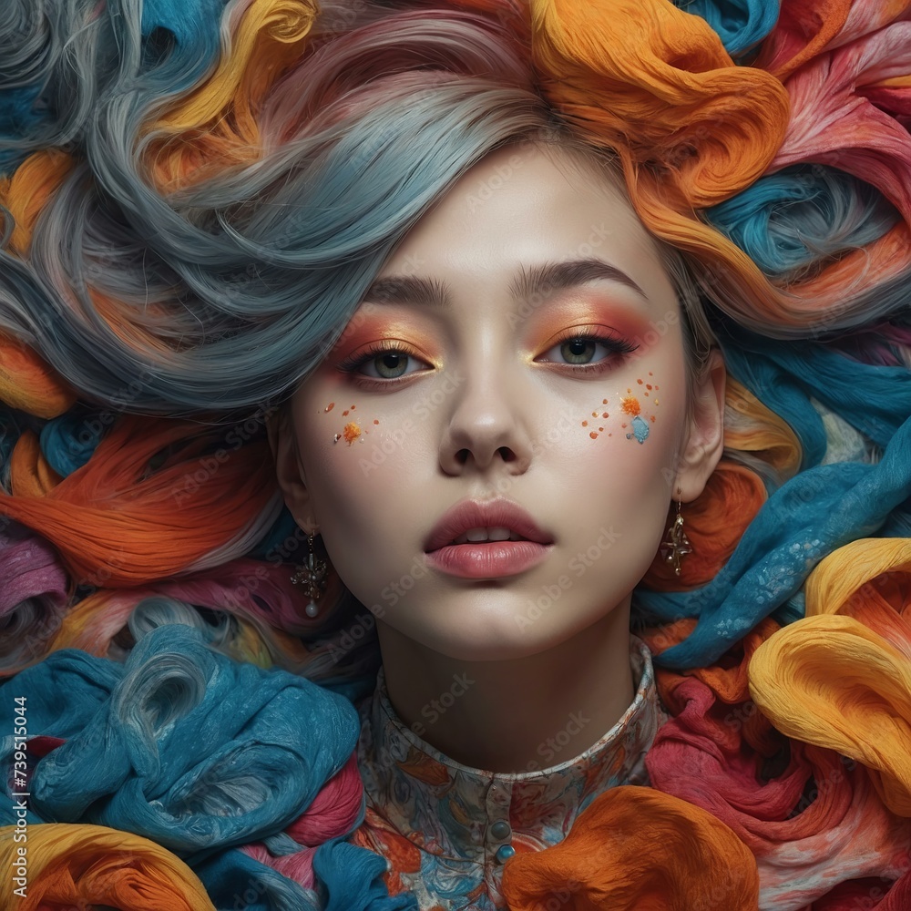 vivid colors, seamless patterns, fabric art, girl vivid colors, seamless patterns, fabric art, girl