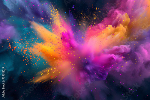 Exploding Color Dust Background - Dynamic Burst of Colors © Darya Pol