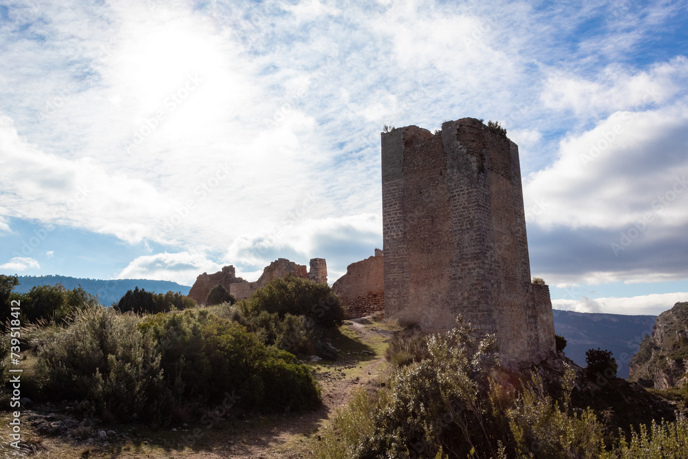Ruins of the medieval castle of Chirel. Cortes de Pallas - Valencian Community - Spain