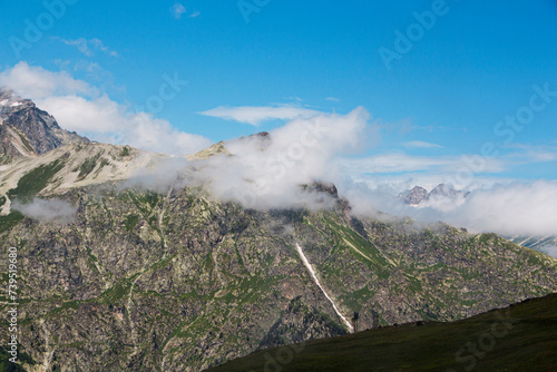 The Caucasus Mountains. Mountain peaks in summer. photo