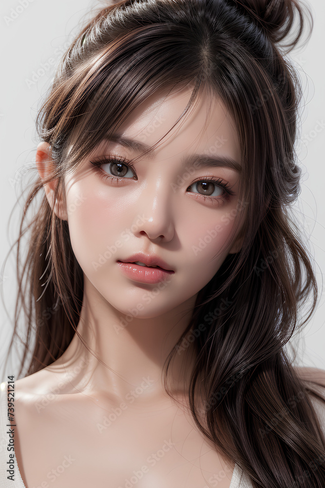 Gorgeous Asian Young Female Model - Fashion or Cosmetics Model - Surreal Beauty with Perfect Fine Features - Beautiful Smooth Hair Gorgeous Asian Young Female Model - Fashion or Cosmetics Model - Surreal Beauty with Perfect Fine Features - Beautiful Smooth Hair