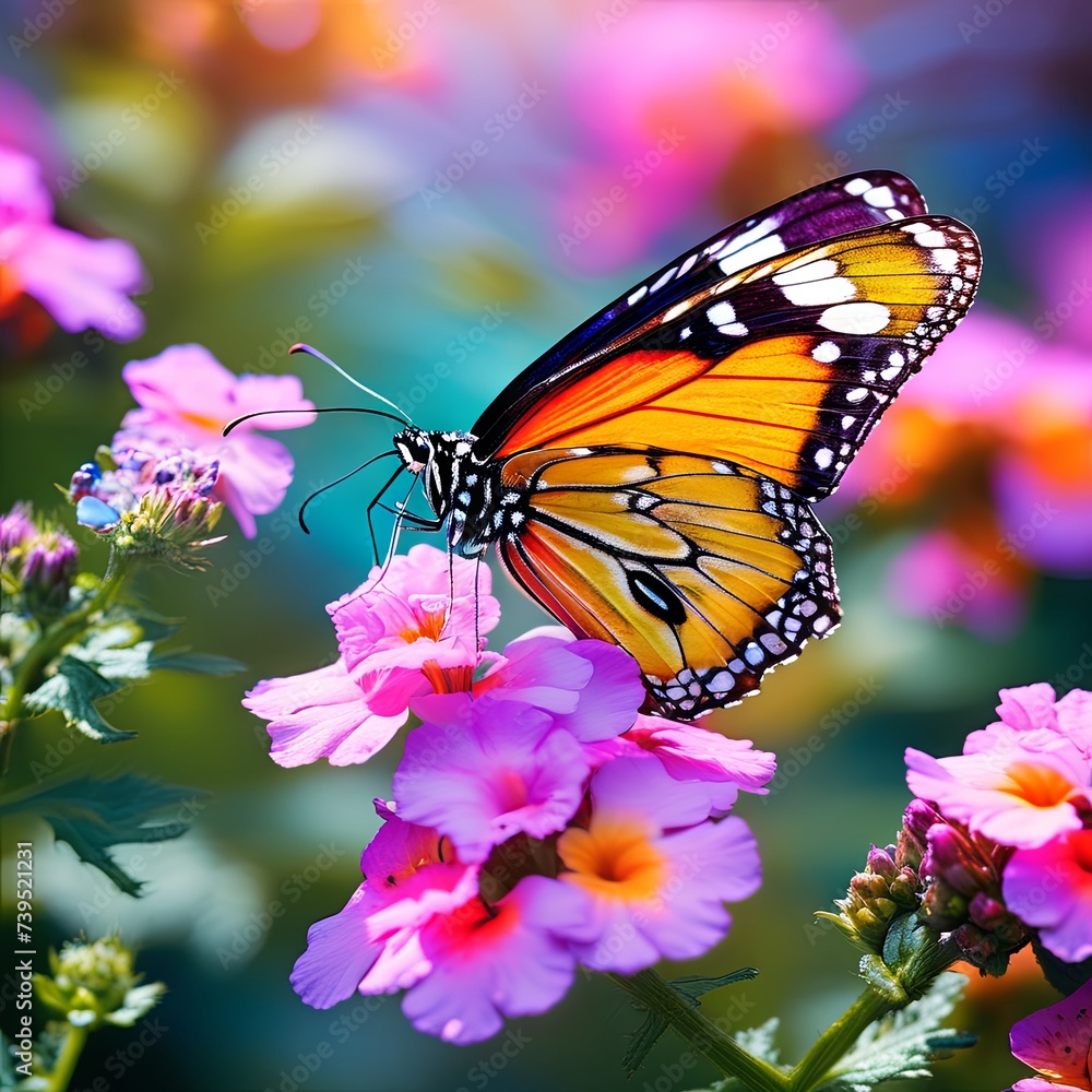 Naklejka premium Monarch Butterfly on flower