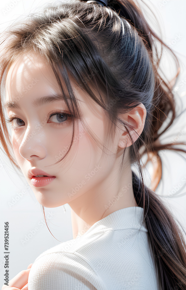 Gorgeous Asian Young Female Model - Fashion or Cosmetics Model - Surreal Beauty with Perfect Fine Features - Beautiful Smooth Hair Gorgeous Asian Young Female Model - Fashion or Cosmetics Model - Surreal Beauty with Perfect Fine Features - Beautiful Smooth Hair