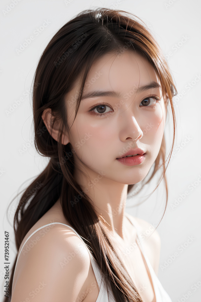 Gorgeous Asian Young Female Model - Fashion or Cosmetics Model - Surreal Beauty with Perfect Fine Features - Beautiful Smooth Hair Gorgeous Asian Young Female Model - Fashion or Cosmetics Model - Surreal Beauty with Perfect Fine Features - Beautiful Smooth Hair