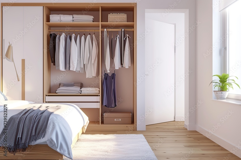 New dressing room with clothes New dressing room with clothes
