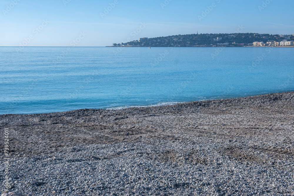Obraz premium Panorama of coast of town of Menton, France