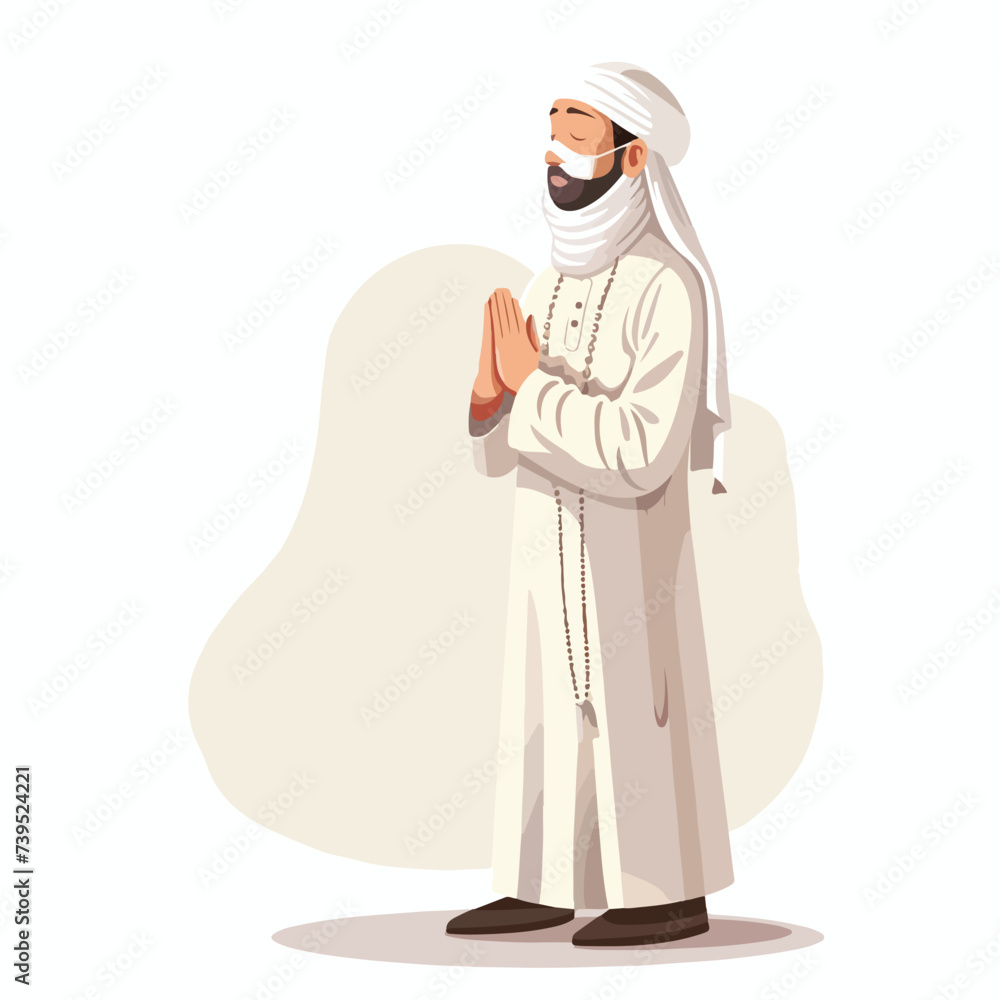 Muslim Man use white dress traditional muslim. ho