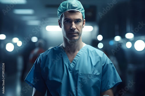 Surgeon doctor adult man in a hospital - Ai generated