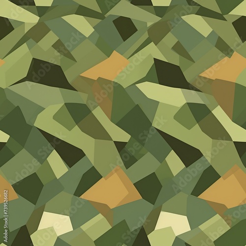 Seamless camouflage pattern in shades of green. Khaki color. Camo print for textile design. Concept of military  hunting gear  army uniform  woodland environment  survival  stealth  