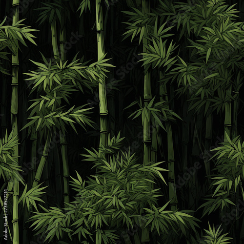 Green bamboo and Fresh Leaves pattern nature background material.