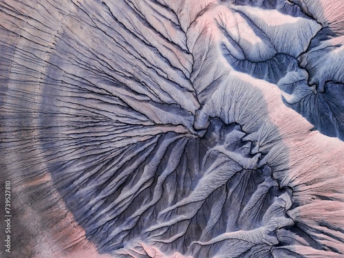 Canyons and ridges drone photo. Alluvial fans from above. Moab. Hanksville. Utah. USA
