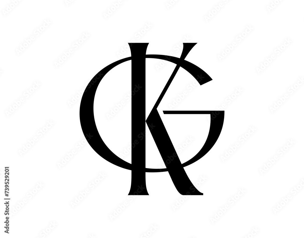 illustration of a letter GK interlocking illustration of a letter GK interlocking