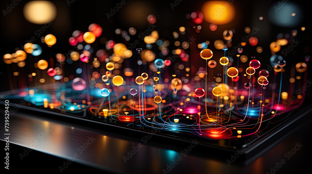 Abstract symbols interacting with each other on the scree Abstract symbols interacting with each other on the scree