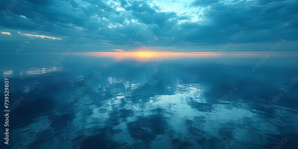 A calm and silent sky, like an endless lake without a single A calm and silent sky, like an endless lake without a single