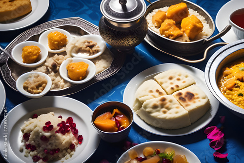 Traditional meal for iftar in time of ramadan