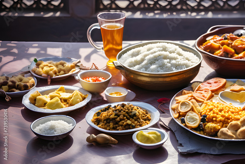 Traditional meal for iftar in time of ramadan