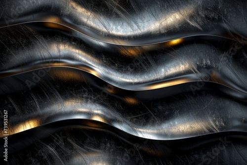 dark gray and carbon steel texture background gold Generative AI