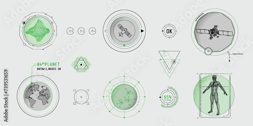 Design elements for infographic of data communication.