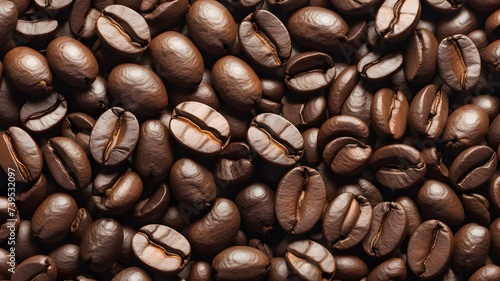 close-up image of roasted coffee beans. food and cooking. beverages