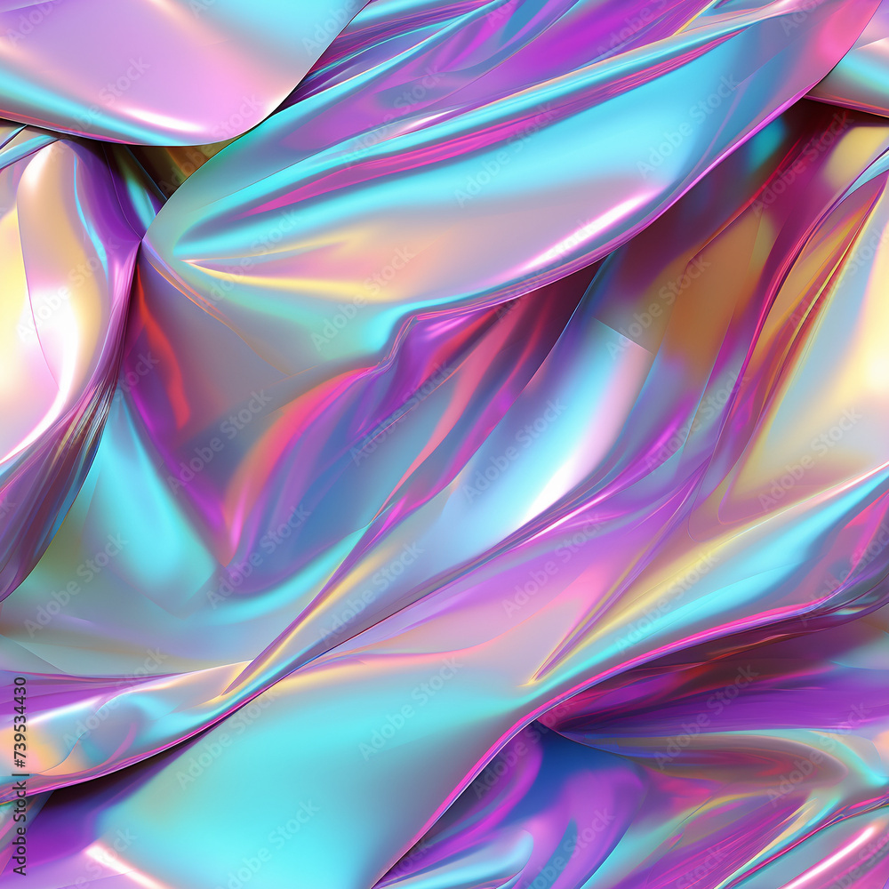 Background iridescent holographic crumpled foil. Background iridescent holographic crumpled foil.